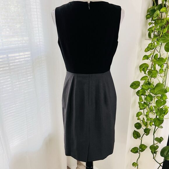 Calvin Klein Black & Gray Colorblock Pencil Dress Secretarycore Lined - Size 6 - Picture 5 of 8